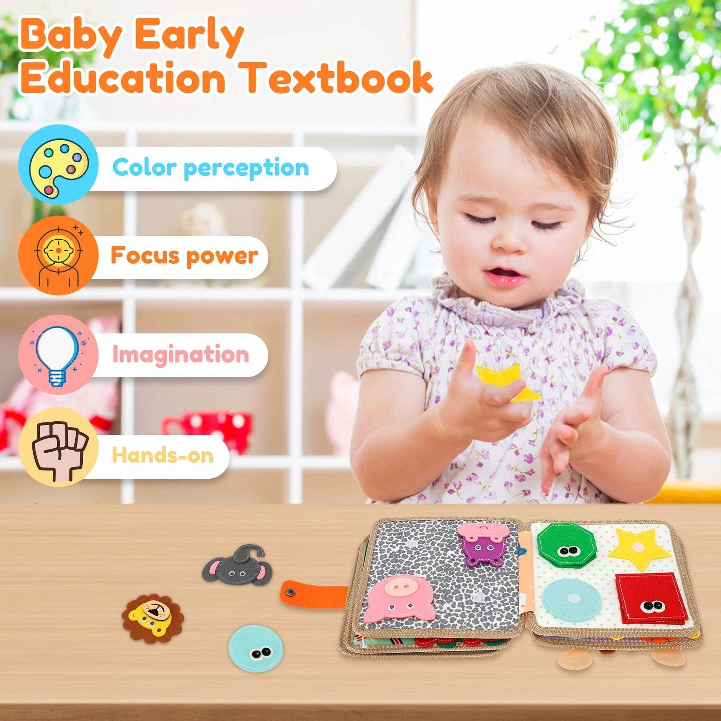 Quiet Books for Toddlers Soft Baby Books Sensory Learning - ToylandEU