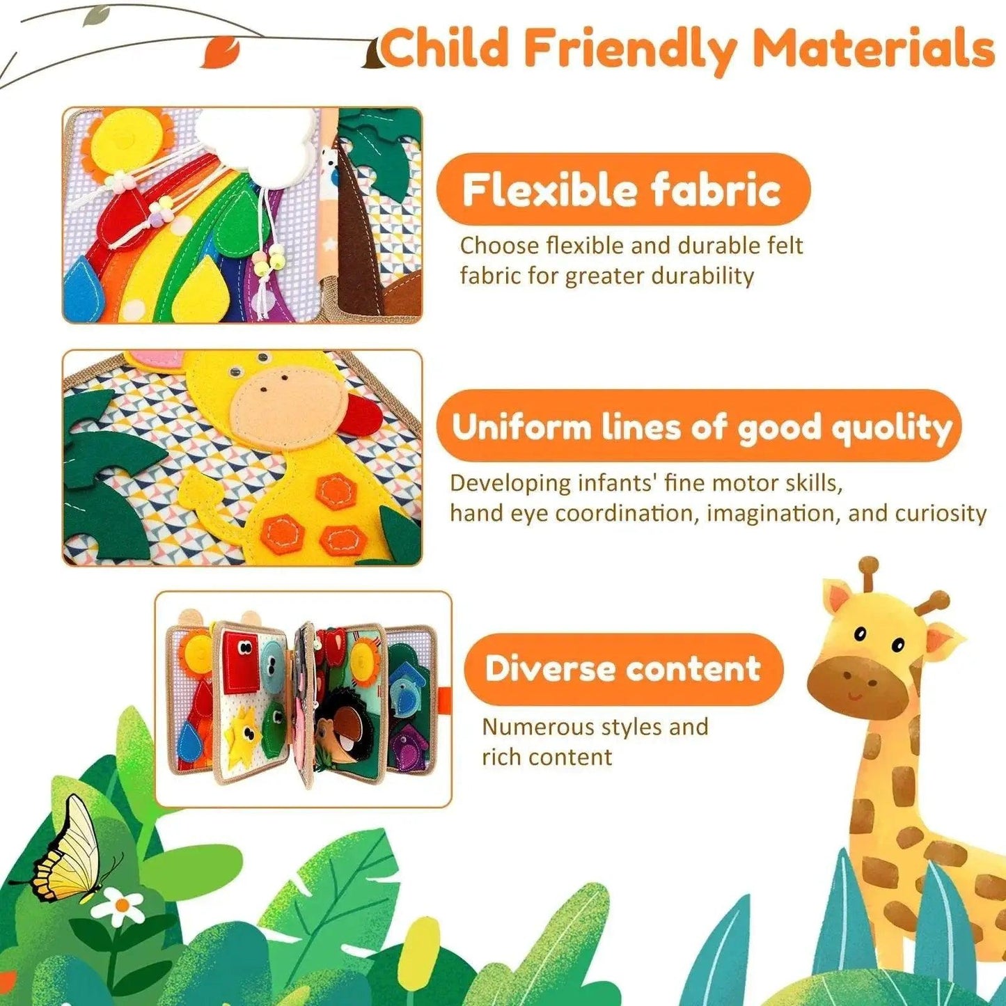  Quiet Books for Toddlers Soft Baby Books for Learning -  ToylandEU™
