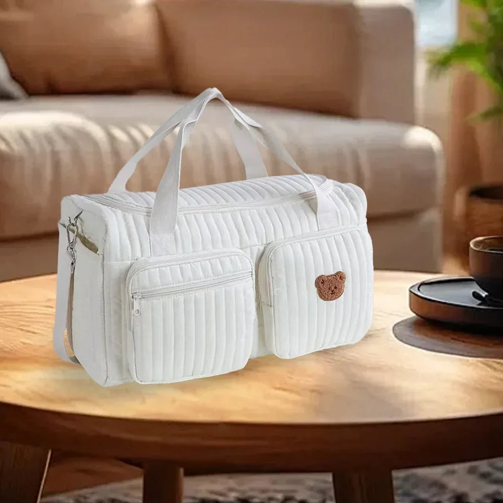 Quilted Baby Diaper Bag Large Capacity Weekender Bag Travel Bag for Hospital and Weekender Travel - ToylandEU