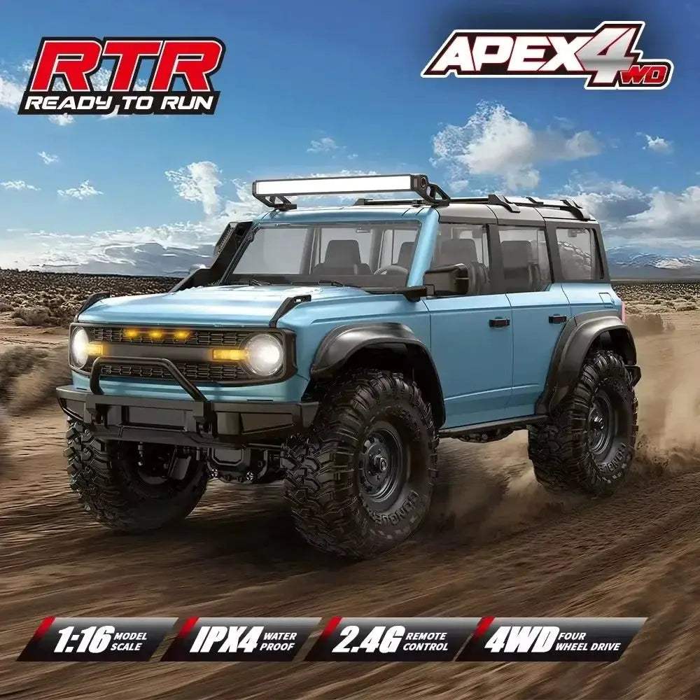 R1601 1:16 4WD RC Car Off-Road LED Headlights Monster Truck - ToylandEU