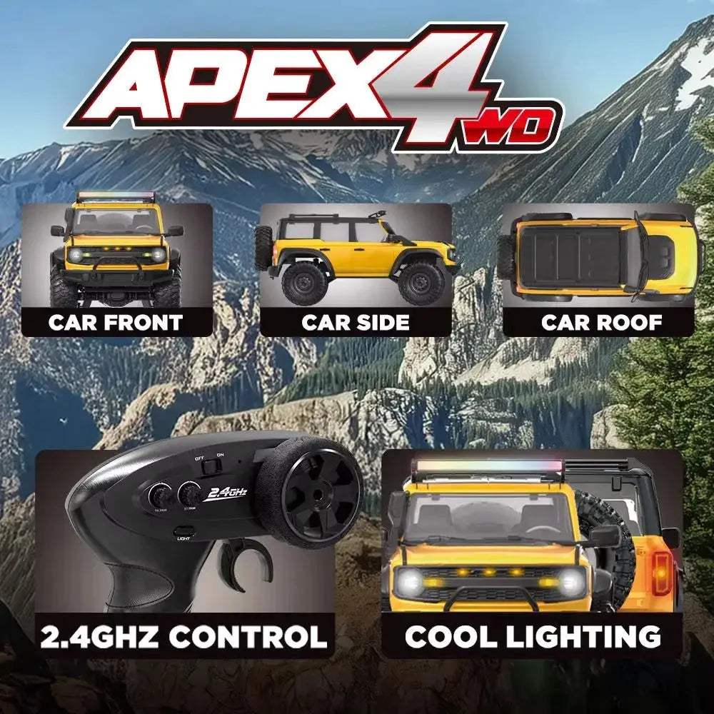R1601 1:16 4WD RC Car Off-Road LED Headlights Monster Truck - ToylandEU