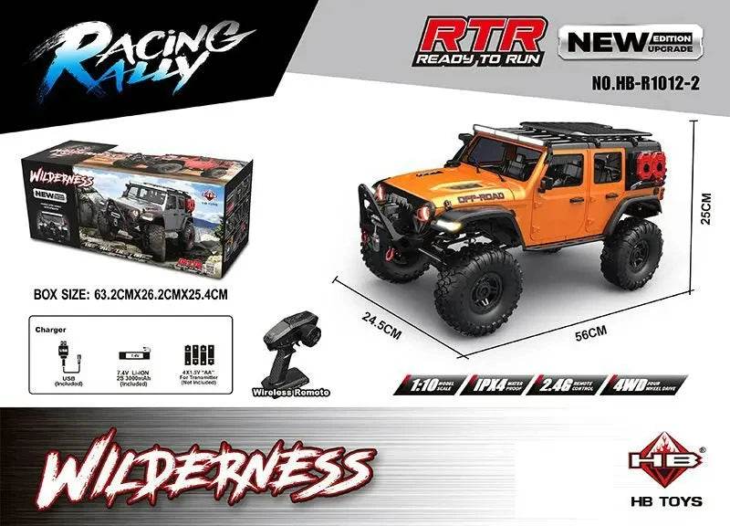 RC 1/10 Scale 4WD Remote Control Off-Road Rock Crawler - Full Proportional RC Climbing Car with LED Lights and Lithium Battery - ToylandEU