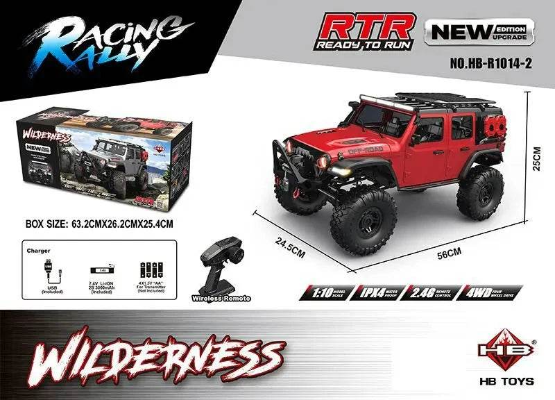 RC 1/10 Scale 4WD Remote Control Off-Road Rock Crawler - Full Proportional RC Climbing Car with LED Lights and Lithium Battery - ToylandEU
