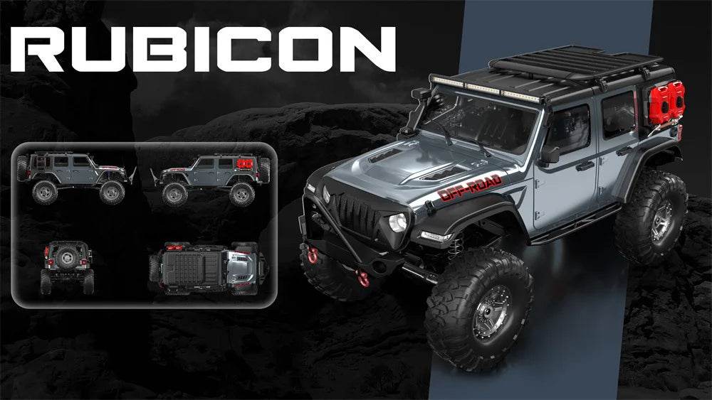 RC 1/10 Scale 4WD Remote Control Off-Road Rock Crawler - Full Proportional RC Climbing Car with LED Lights and Lithium Battery - ToylandEU