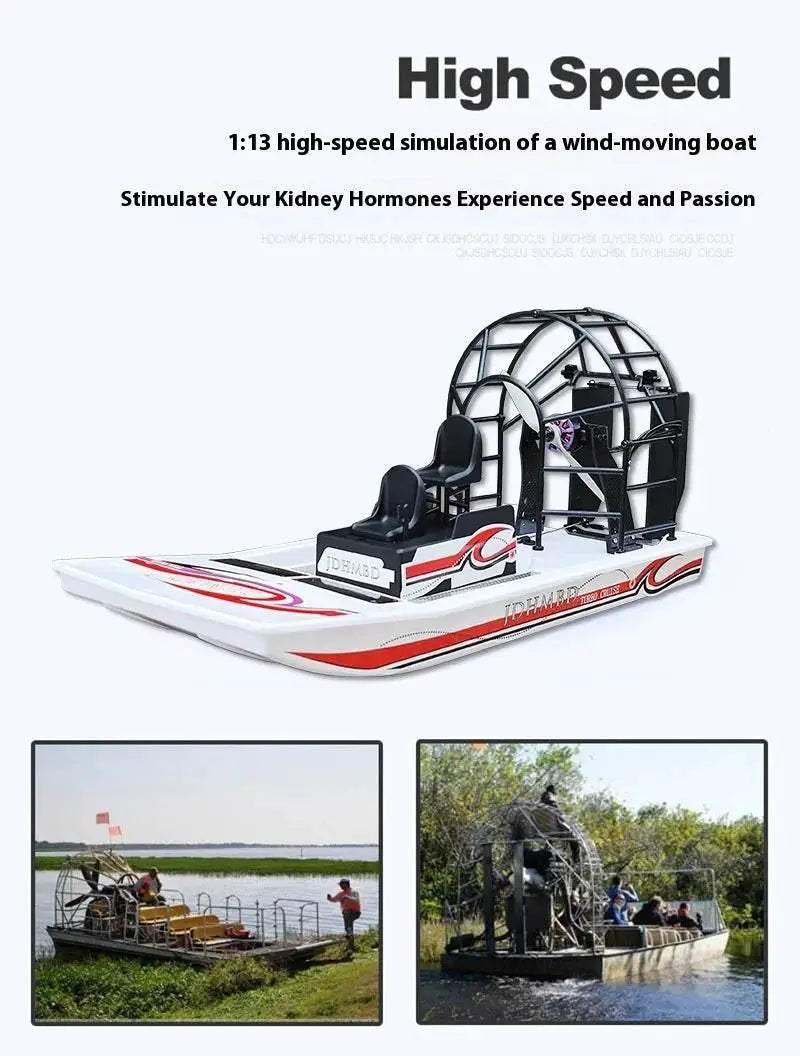 RC 1:13 Scale RC Electric Amphibious Rescue Boat - DIY Hovercraft Model Toy for Outdoor Fun - ToylandEU