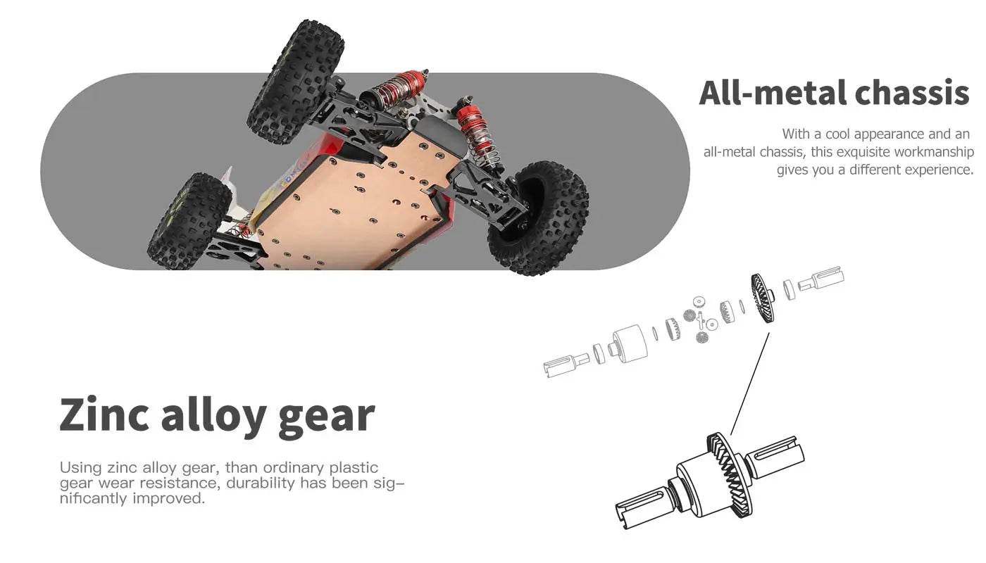 RC 1:14 Scale 4WD High-Speed RC Drift Racing Car - 75Km/H Brushless Motor Off-Road Vehicle for Kids - ToylandEU