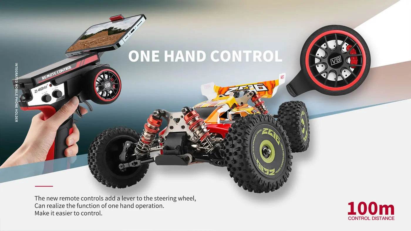 RC 1:14 Scale 4WD High-Speed RC Drift Racing Car - 75Km/H Brushless Motor Off-Road Vehicle for Kids - ToylandEU