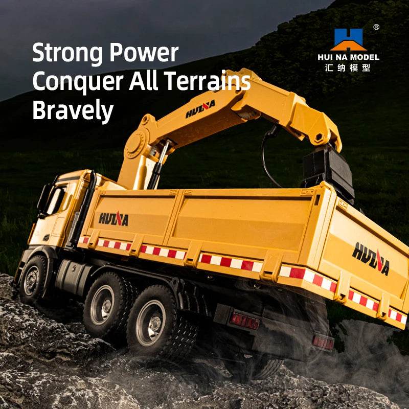 RC 1:14 Scale Alloy RC Excavator Dump Truck with Wood Grabber - Heavy Duty Fun - ToylandEU