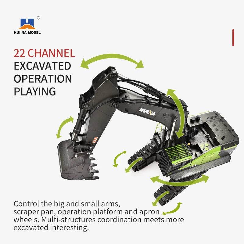 RC 1:14 Scale Remote Control Alloy Excavator - 22 Channels of Fun! - ToylandEU