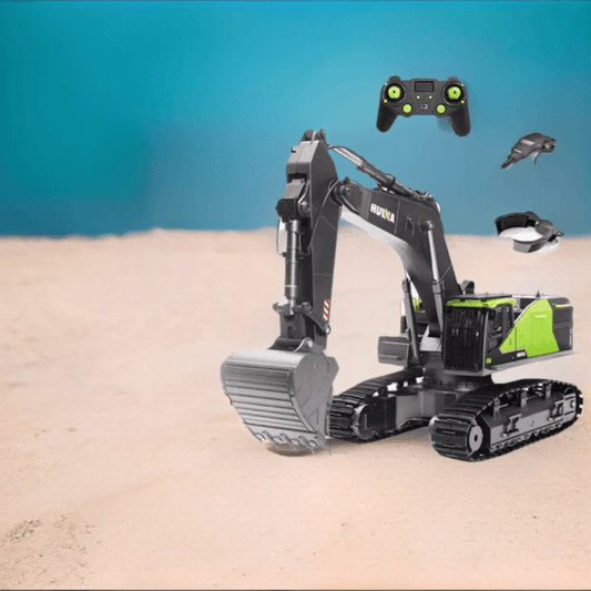 RC 1/14 Scale Remote Control Excavator & Dumper Truck Set - Alloy & Rechargeable - ToylandEU