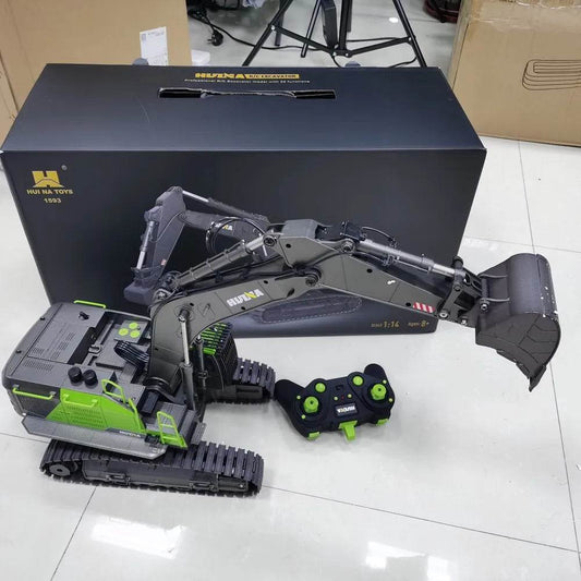 RC 1/14 Scale Remote Control Excavator & Dumper Truck Set - Alloy & Rechargeable - ToylandEU