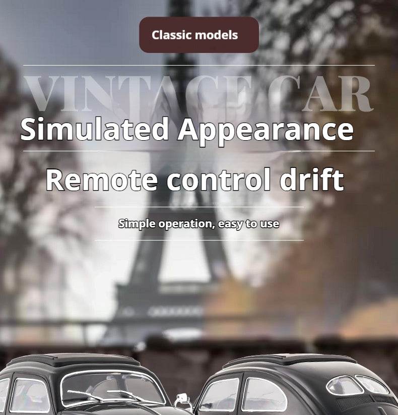 RC 1:16 D62 Mini Retro Beetle RC Climbing Car - Full Scale Simulation Remote Control Toy with Drift Features - ToylandEU