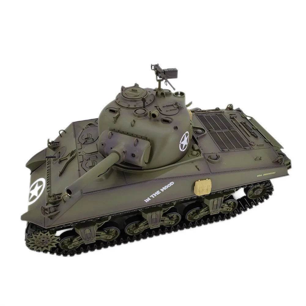RC 1:16 Scale M4A3 Sherman Electric Remote Control Tank with Telescopic Gun Tube - Military Model Toy - ToylandEU
