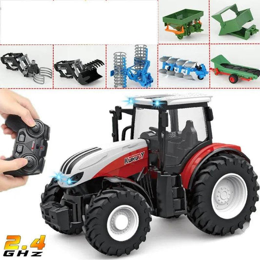 RC 1:24 RC Farm Tractor with Trailer - Fun 2.4G Remote Control Toy for Kids - ToylandEU