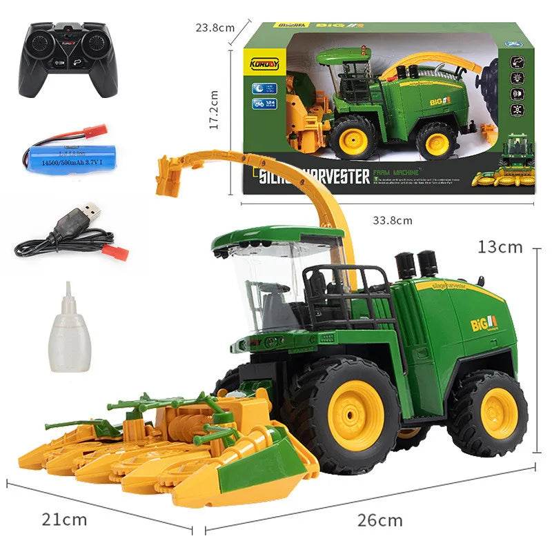 RC 1:24 Remote Control Farm Tractor Harvester with Smoke & Lights - ToylandEU