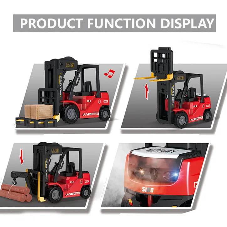 RC 1:24 Remote Control Forklift & Crane Truck - 11 Channel Alloy RC Fun - ToylandEU
