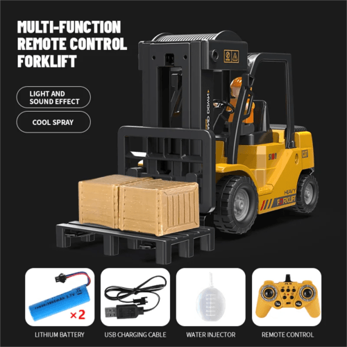 RC 1:24 Remote Control Forklift & Crane Truck - 11 Channel Alloy RC Fun - ToylandEU