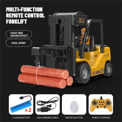 RC 1:24 Remote Control Forklift & Crane Truck - 11 Channel Alloy RC Fun - ToylandEU
