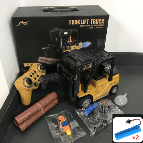RC 1:24 Remote Control Forklift & Crane Truck - 11 Channel Alloy RC Fun - ToylandEU