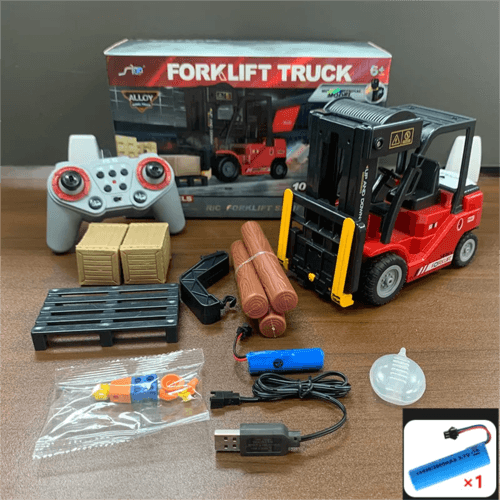 RC 1:24 Remote Control Forklift & Crane Truck - 11 Channel Alloy RC Fun - ToylandEU