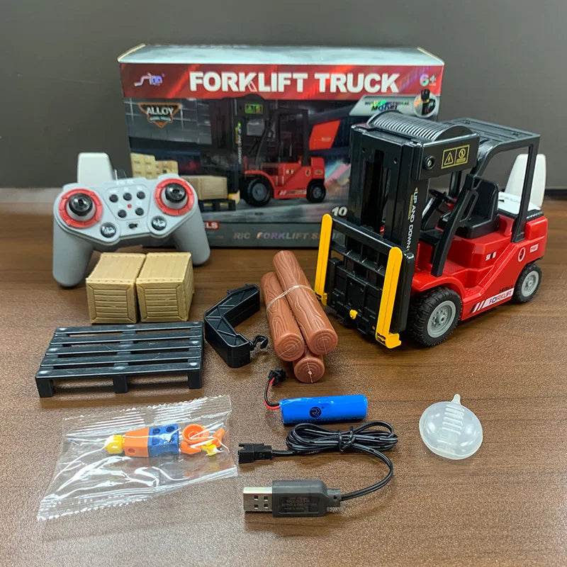 RC 1:24 Remote Control Forklift & Crane Truck - 11 Channel Alloy RC Fun - ToylandEU