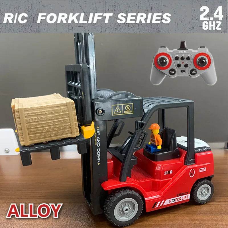 RC 1:24 Remote Control Forklift & Crane Truck - 11 Channel Alloy RC Fun - ToylandEU
