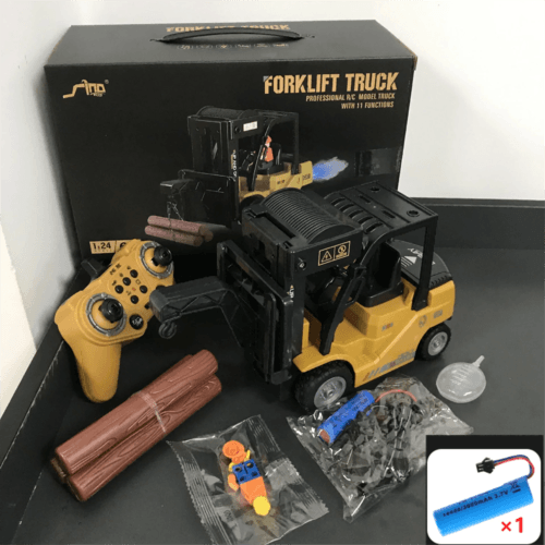 RC 1:24 Remote Control Forklift & Crane Truck - 11 Channel Alloy RC Fun - ToylandEU