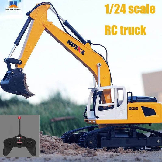RC 1/24 Scale Remote Control Excavator with 360° Rotation & Six-Way Control - ToylandEU