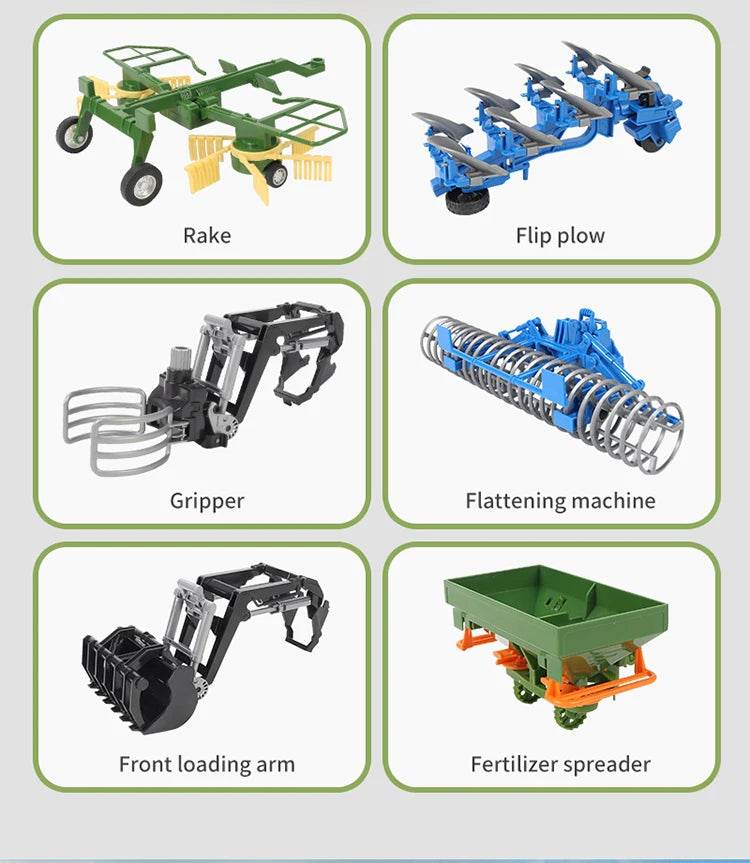 RC 1:24 Scale Remote Control Tractor with LED Lights - Fun Farm Experience! - ToylandEU