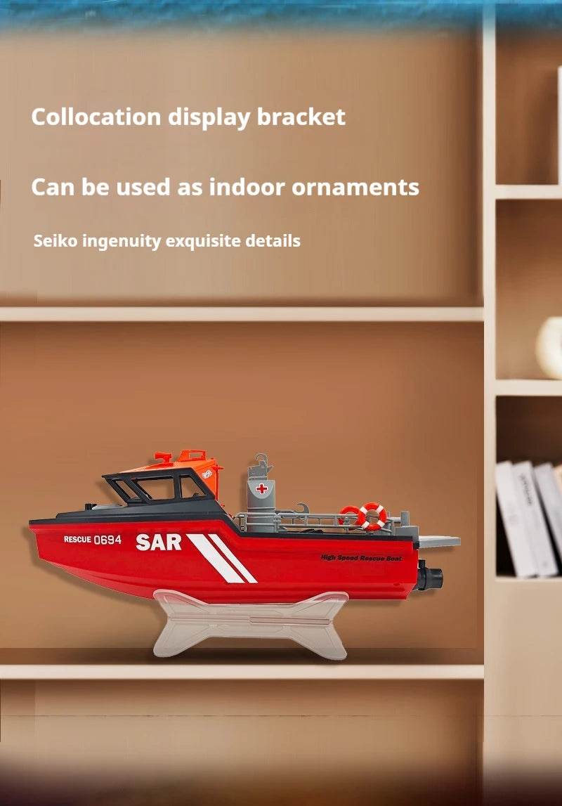 RC 1/32 Scale RC Rescue Tugboat - High-Speed 2.4G Wireless Remote Control with Brushless Motor, Ideal Gift for Captains and Adventurers Age 14+ - ToylandEU