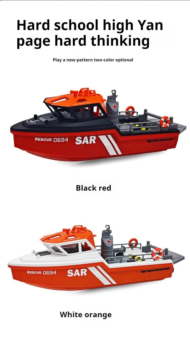 RC 1/32 Scale RC Rescue Tugboat - High-Speed 2.4G Wireless Remote Control with Brushless Motor, Ideal Gift for Captains and Adventurers Age 14+ - ToylandEU