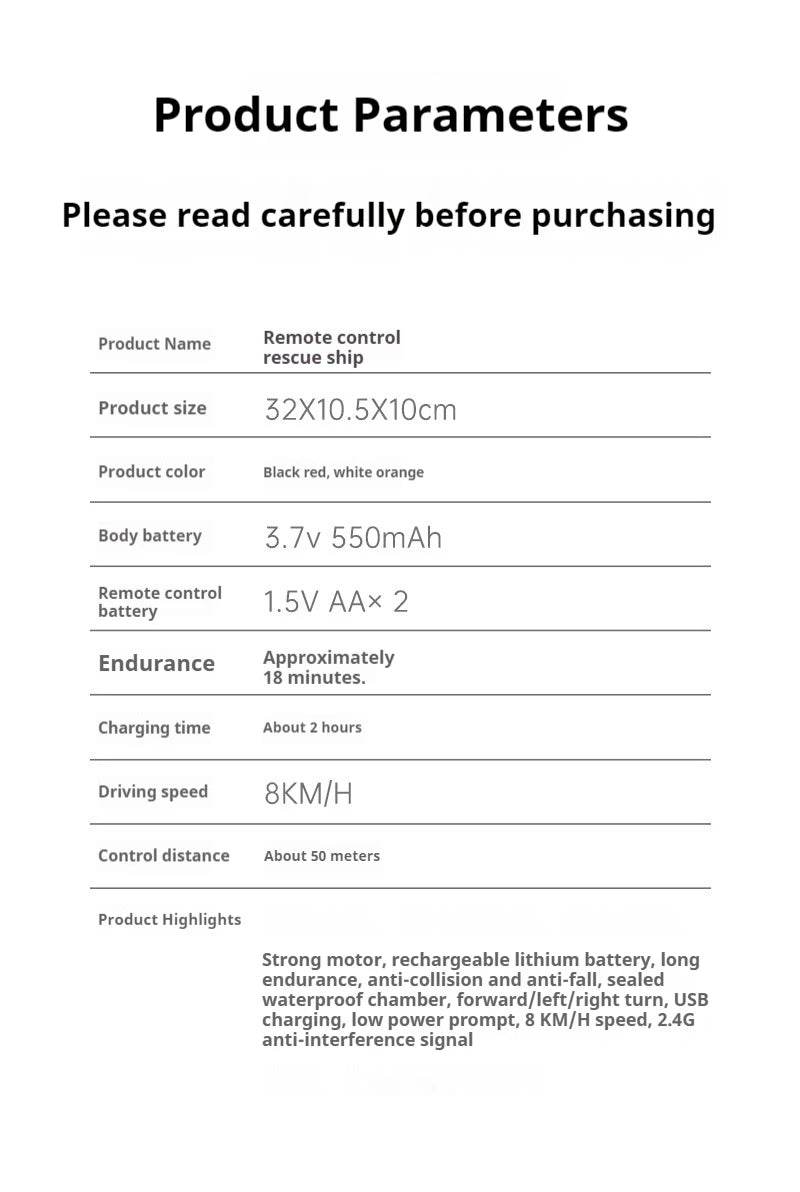 RC 1/32 Scale RC Rescue Tugboat - High-Speed 2.4G Wireless Remote Control with Brushless Motor, Ideal Gift for Captains and Adventurers Age 14+ - ToylandEU