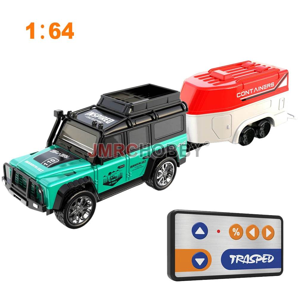 RC 1:64 Scale Remote Control Car with Trailer - High-Speed Fun Await! - ToylandEU