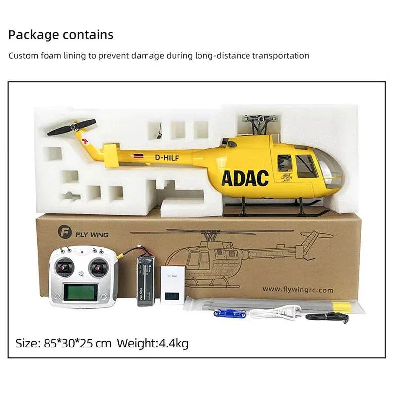 RC 10-Channel Remote Control Simulation Helicopter BO-105 with Double Propellers and Self-Stabilizing Feature - ToylandEU