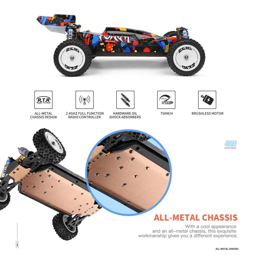 RC 124007 & 124019 High-Speed 1:12 Electric 4WD RC Racing Cars - 75KM/H & 55KM/H Drift Crawler with 3000mAh Battery - ToylandEU