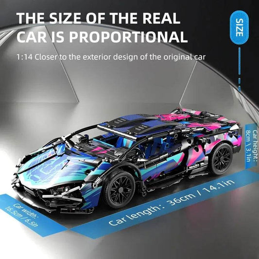 RC 1314PCS Remote-Controlled Super Car Building Kit for Teens & Adults - ToylandEU