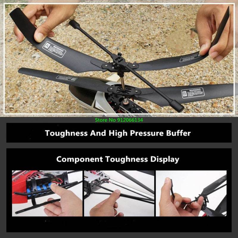 RC 150M Remote Control Large Alloy Electric Helicopter Drone Toy with LED Lights and Anti-Fall Design - ToylandEU