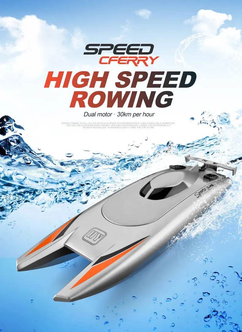 RC 2.4G High-Speed Remote Control Racing Boat with Double Motors - Waterproof Professional Speedboat 805 Toy for Boys - ToylandEU