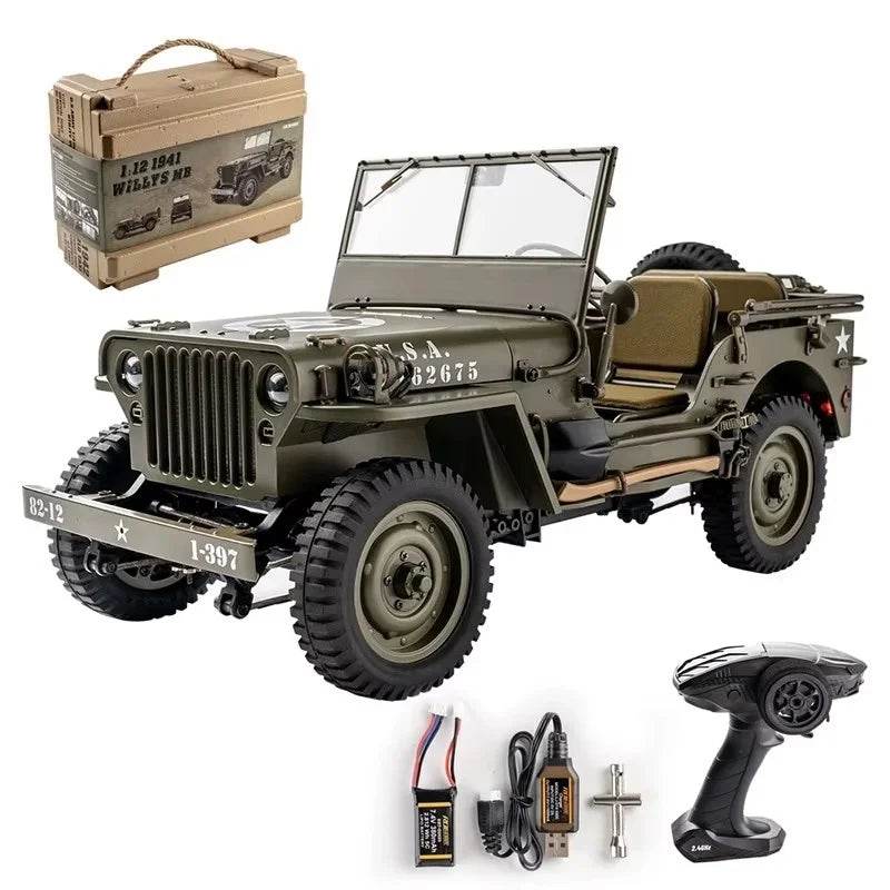 RC 2025 1:12 Scale 1941 Willys MB RC Crawler Jeep - 4WD Ready-to-Run Military Buggy for Adults and Kids - ToylandEU