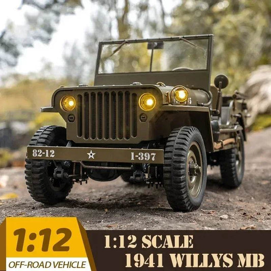 RC 2025 1:12 Scale 1941 Willys MB RC Crawler Jeep - 4WD Ready-to-Run Military Buggy for Adults and Kids - ToylandEU