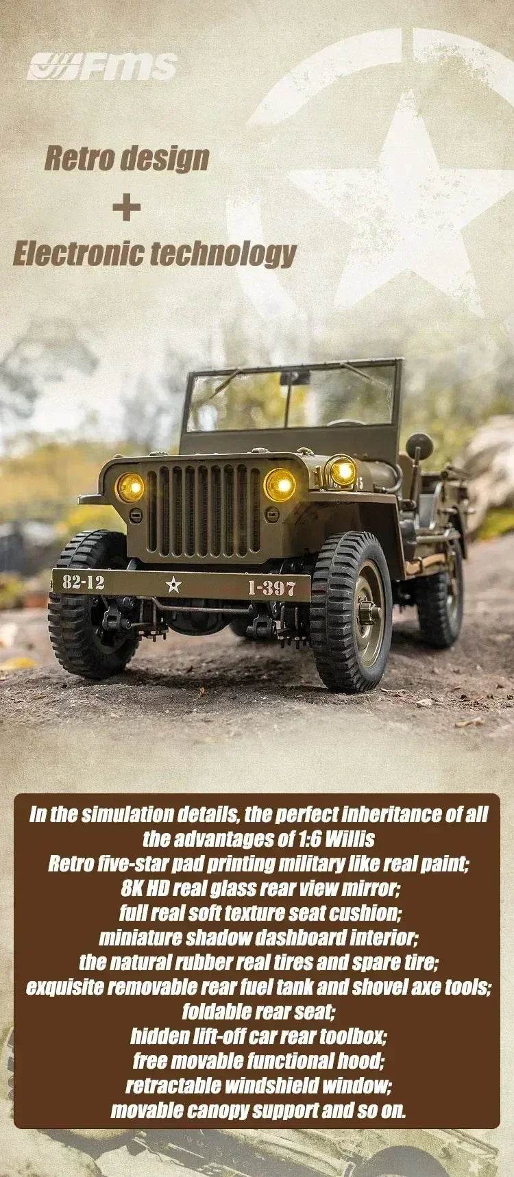 RC 2025 1:12 Scale 1941 Willys MB RC Crawler Jeep - 4WD Ready-to-Run Military Buggy for Adults and Kids - ToylandEU