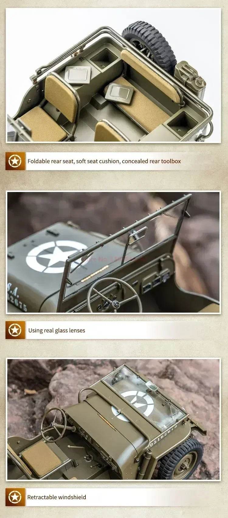 RC 2025 1:12 Scale 1941 Willys MB RC Crawler Jeep - 4WD Ready-to-Run Military Buggy for Adults and Kids - ToylandEU