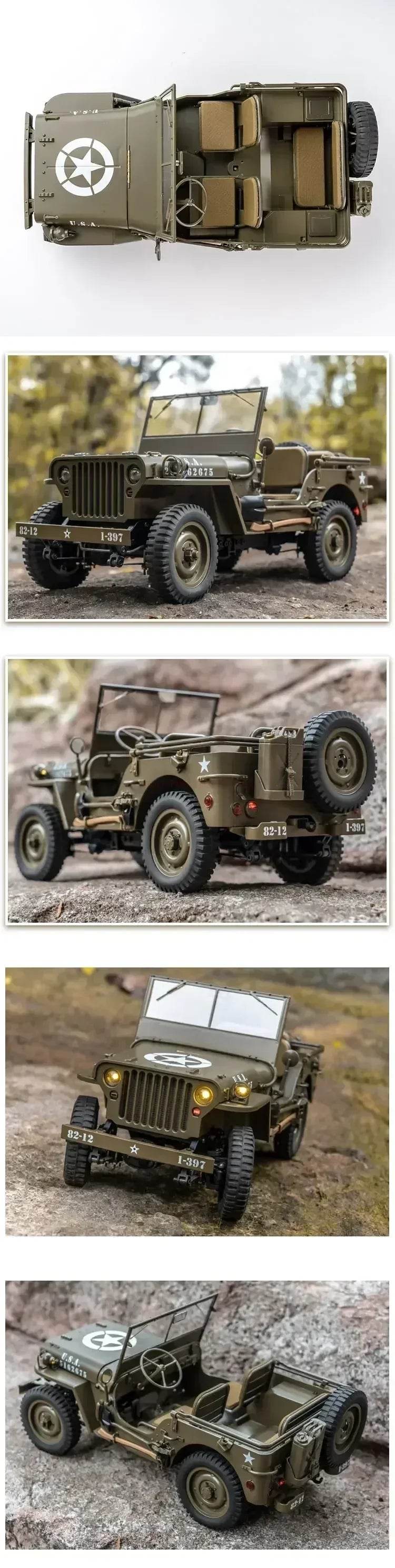 RC 2025 1:12 Scale 1941 Willys MB RC Crawler Jeep - 4WD Ready-to-Run Military Buggy for Adults and Kids - ToylandEU