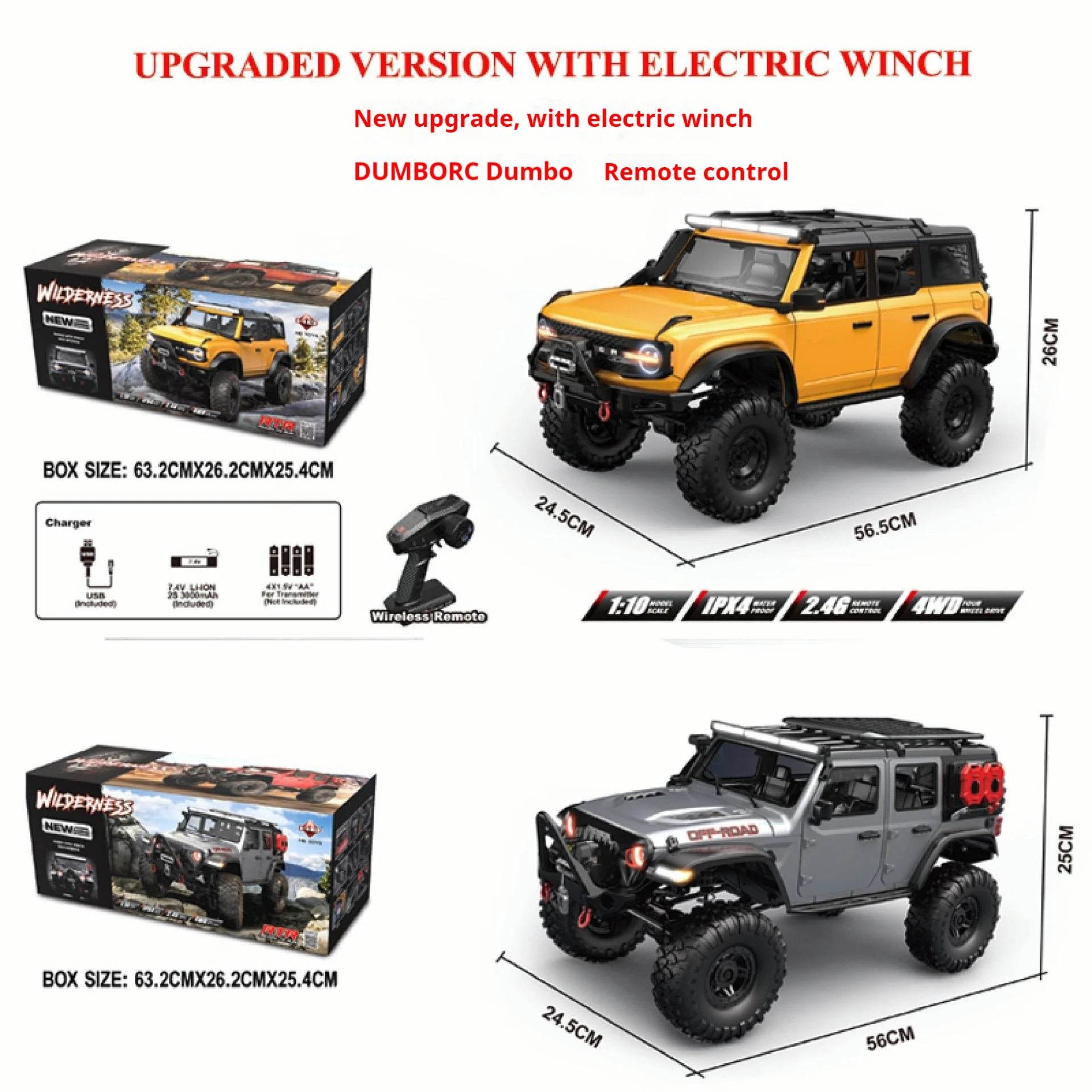 RC 2025 R1001 Enhanced Off-Road Simulation Ford Mustang 1:10 RC Vehicle with Four-Wheel Drive - ToylandEU