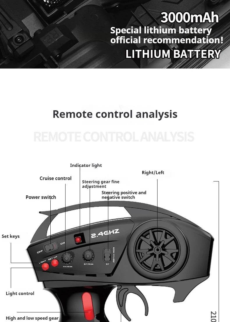 RC 2025 R1001 Enhanced Off-Road Simulation Ford Mustang 1:10 RC Vehicle with Four-Wheel Drive - ToylandEU