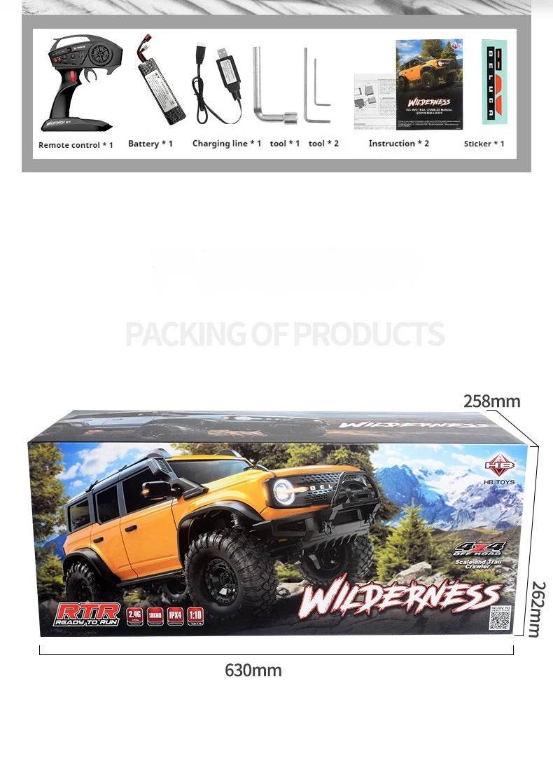 RC 2025 R1001 Enhanced Off-Road Simulation Ford Mustang 1:10 RC Vehicle with Four-Wheel Drive - ToylandEU