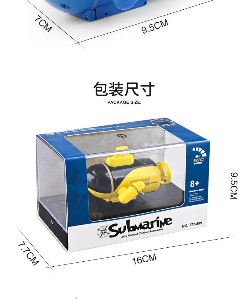 RC 2025 Upgraded Mini RC Submarine - Waterproof & Rechargeable Diving Toy for Kids - Perfect Gift Simulation Model - ToylandEU