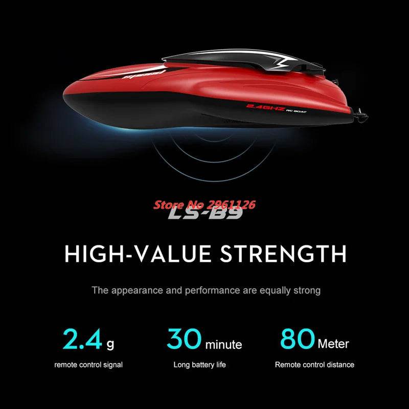 RC 25KM/H Waterproof Rechargeable Electric Remote Control Speedboat - 100M Range, 30 Min Flight Time, Ideal Summer Water Toy for Ages 14+ - ToylandEU