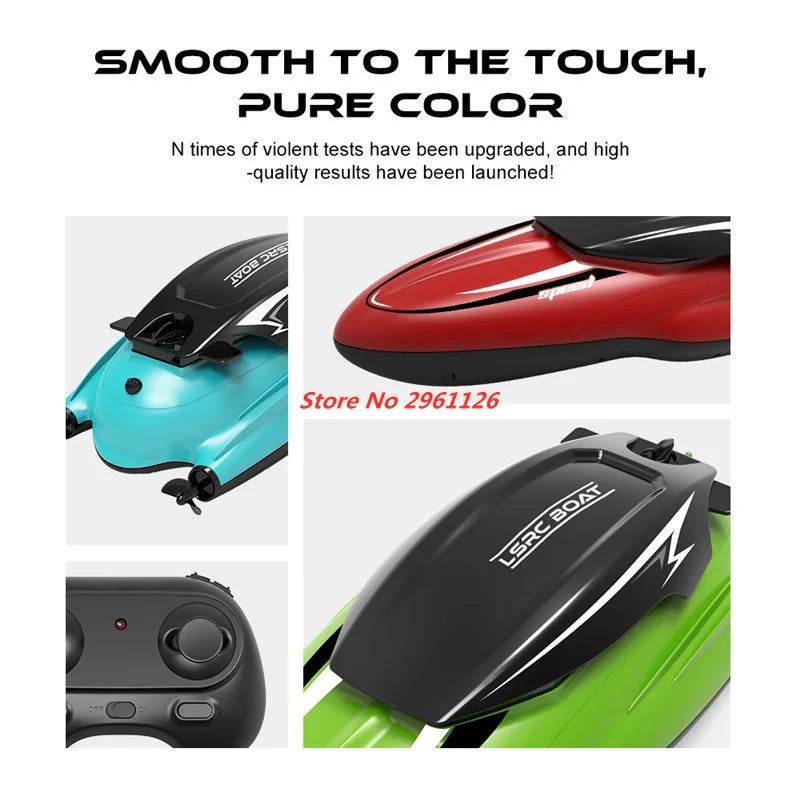 RC 25KM/H Waterproof Rechargeable Electric Remote Control Speedboat - 100M Range, 30 Min Flight Time, Ideal Summer Water Toy for Ages 14+ - ToylandEU