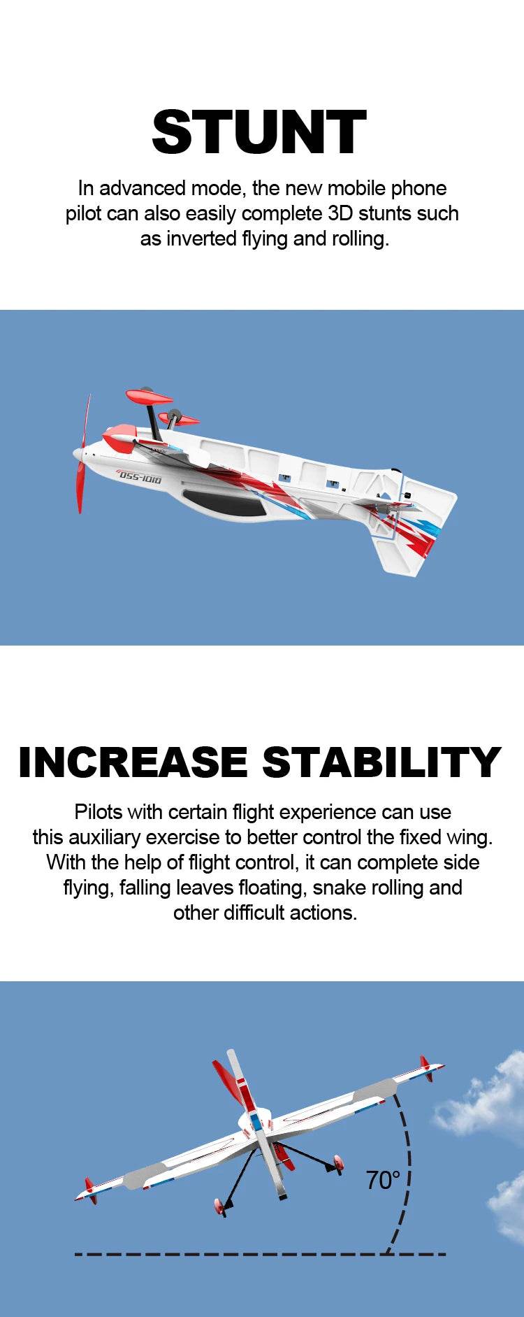 RC 4-Channel Brushless Motor Remote Control RC Plane and Helicopter Toy for Boys - JIKEFUN Indoor/Outdoor Aircraft - ToylandEU